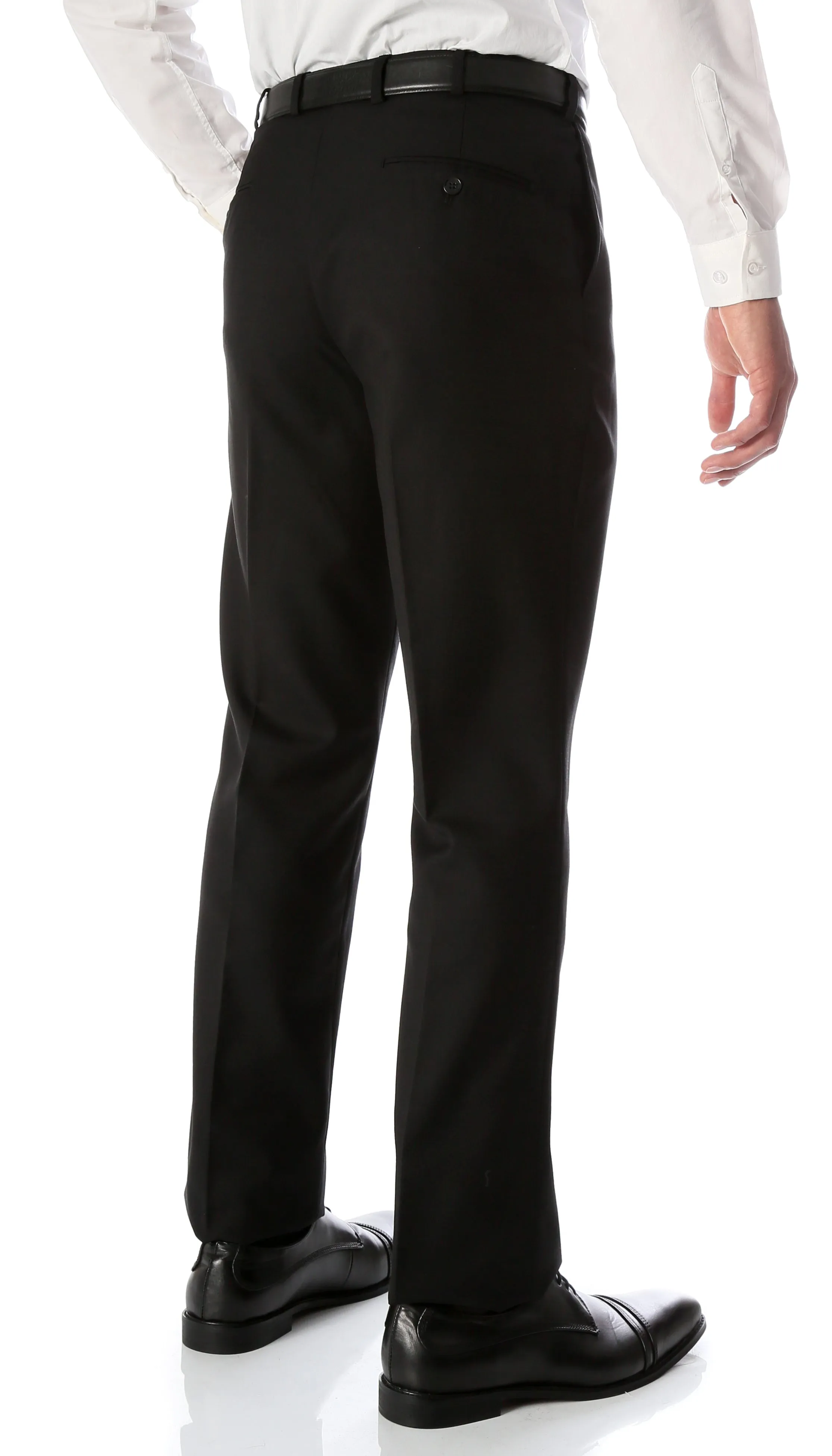 Ben Black Wool Blend Modern Fit Traveler Dress Pants