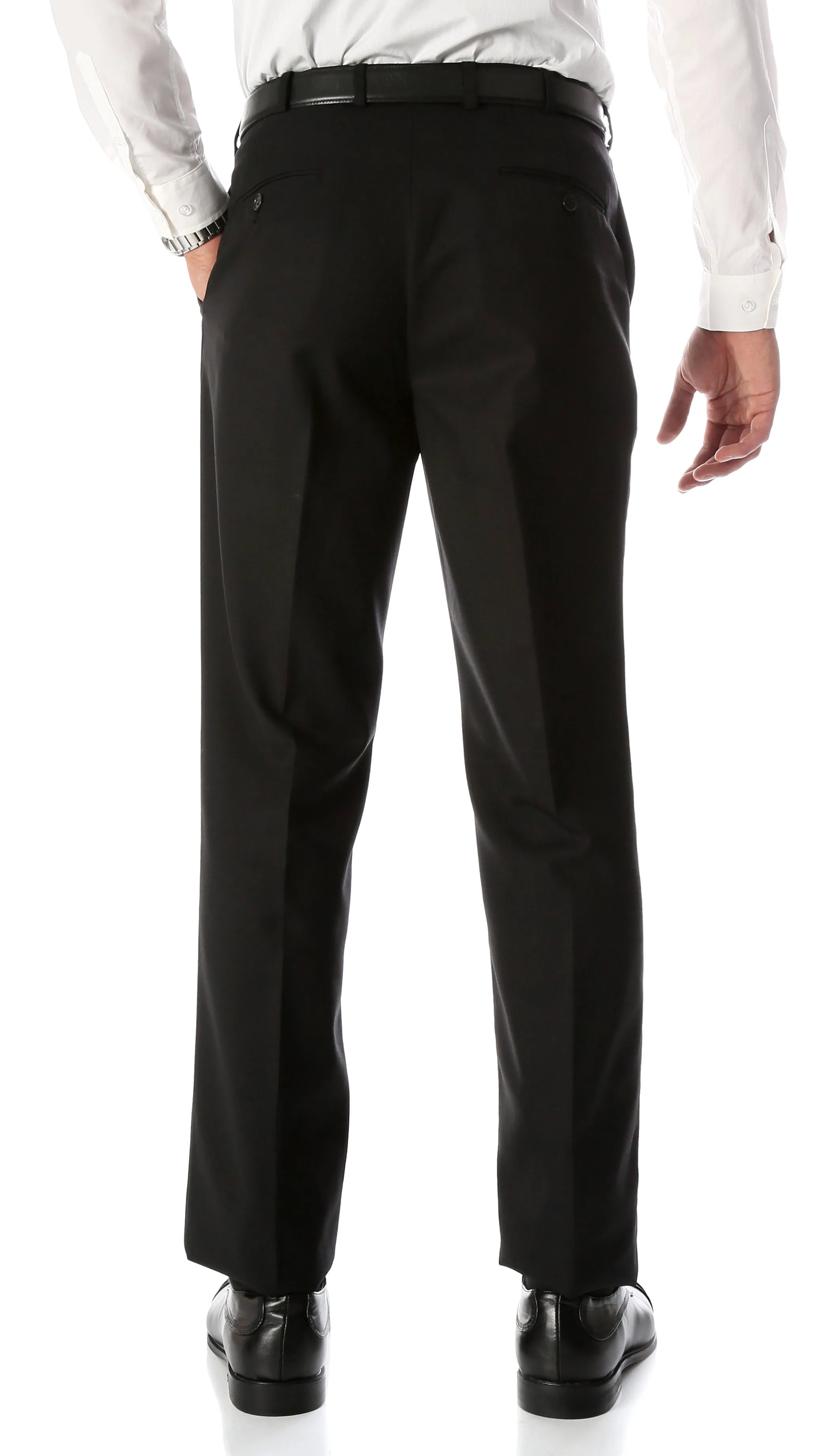 Ben Black Wool Blend Modern Fit Traveler Dress Pants