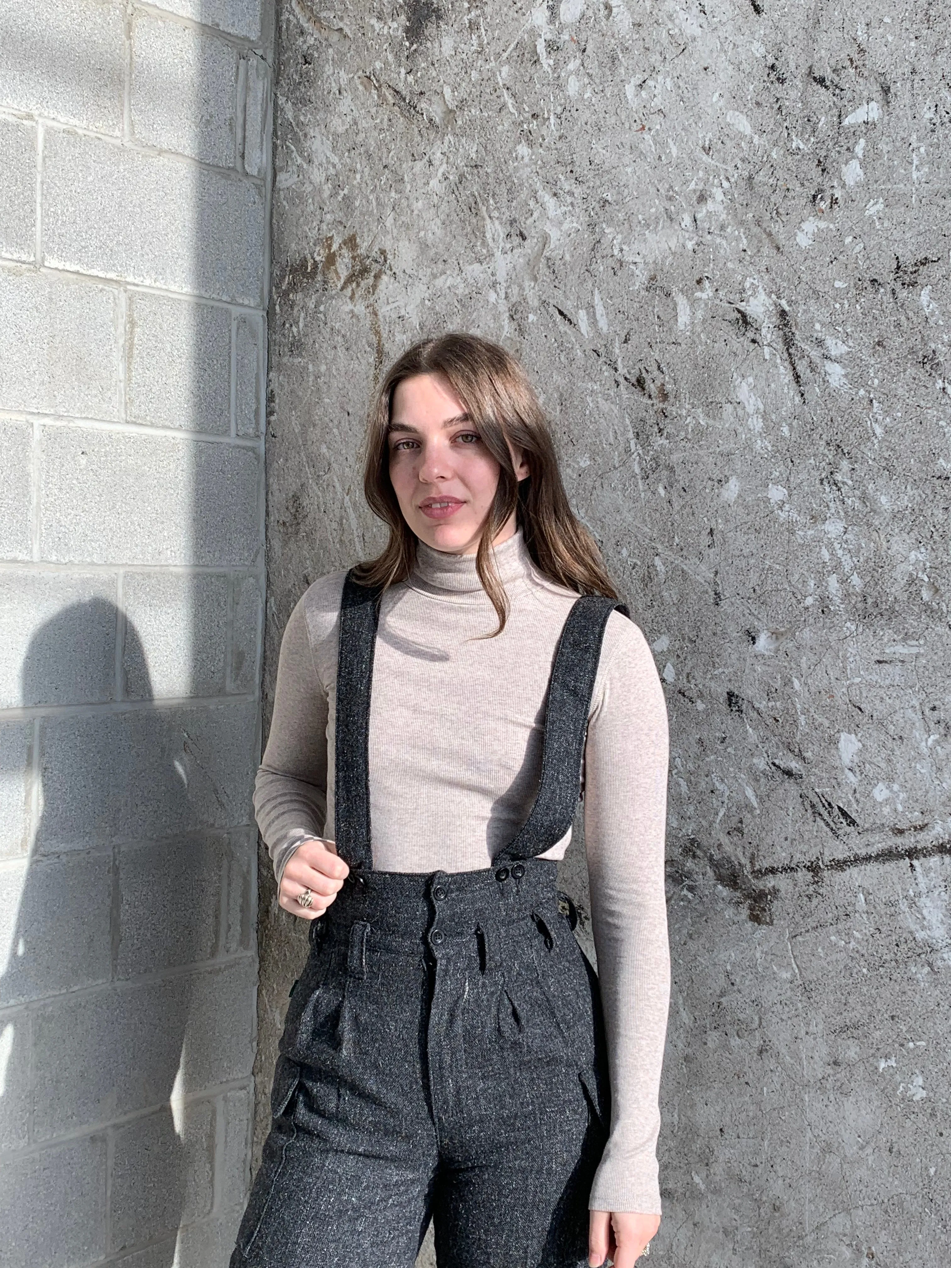Benetton wool suspender pants