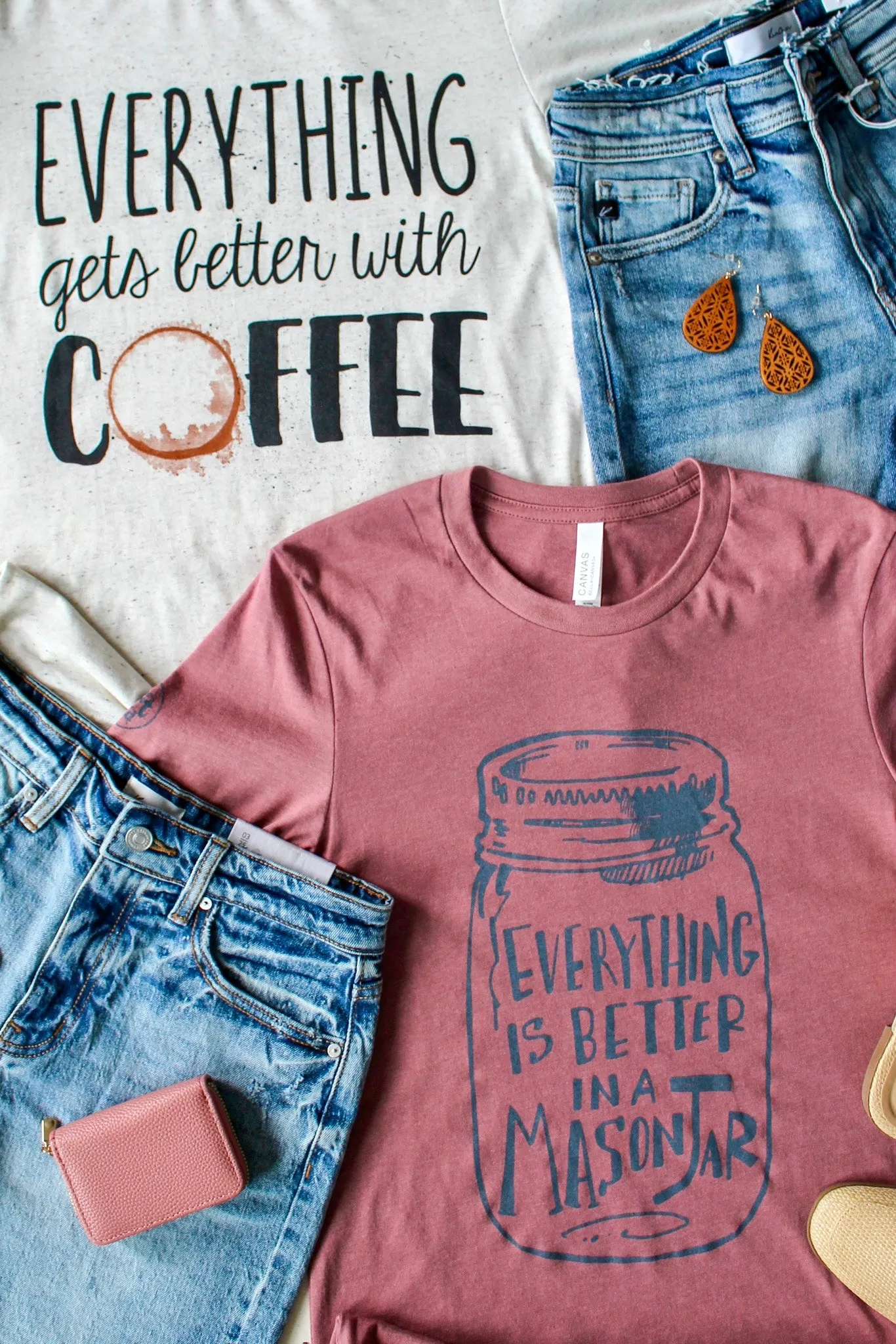 Better In A Mason Jar Graphic Tee • Heather Mauve - FINAL SALE