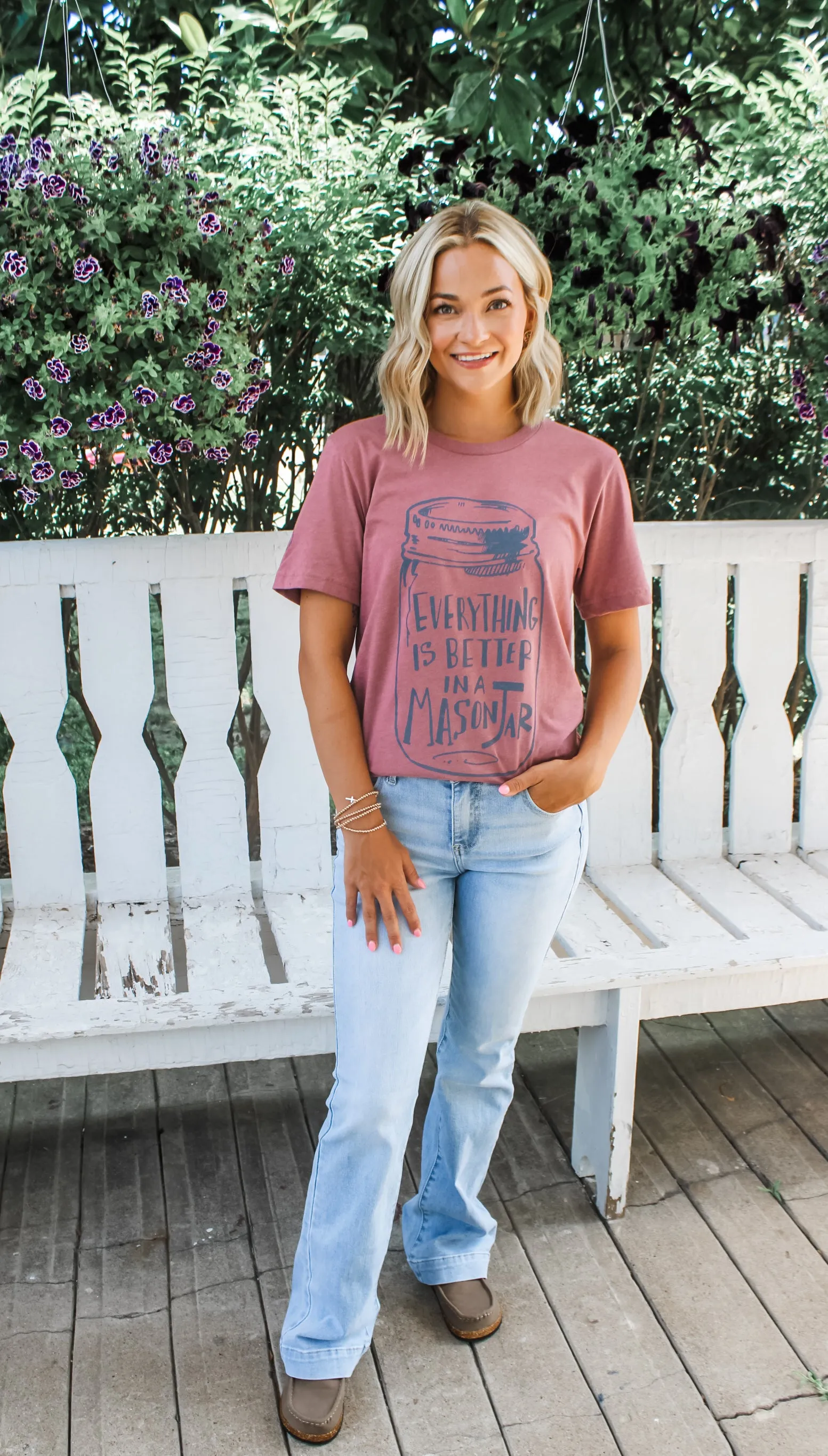 Better In A Mason Jar Graphic Tee • Heather Mauve - FINAL SALE