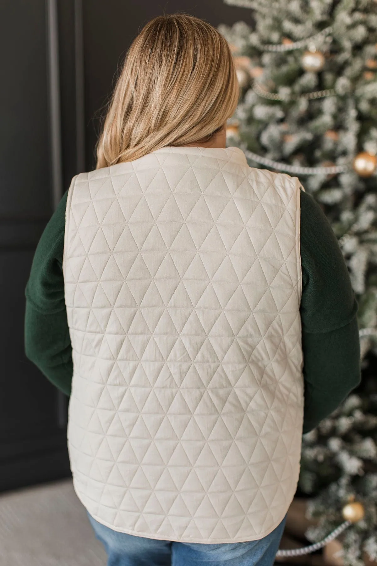 Beyond Comparison Puffer Vest- Ivory