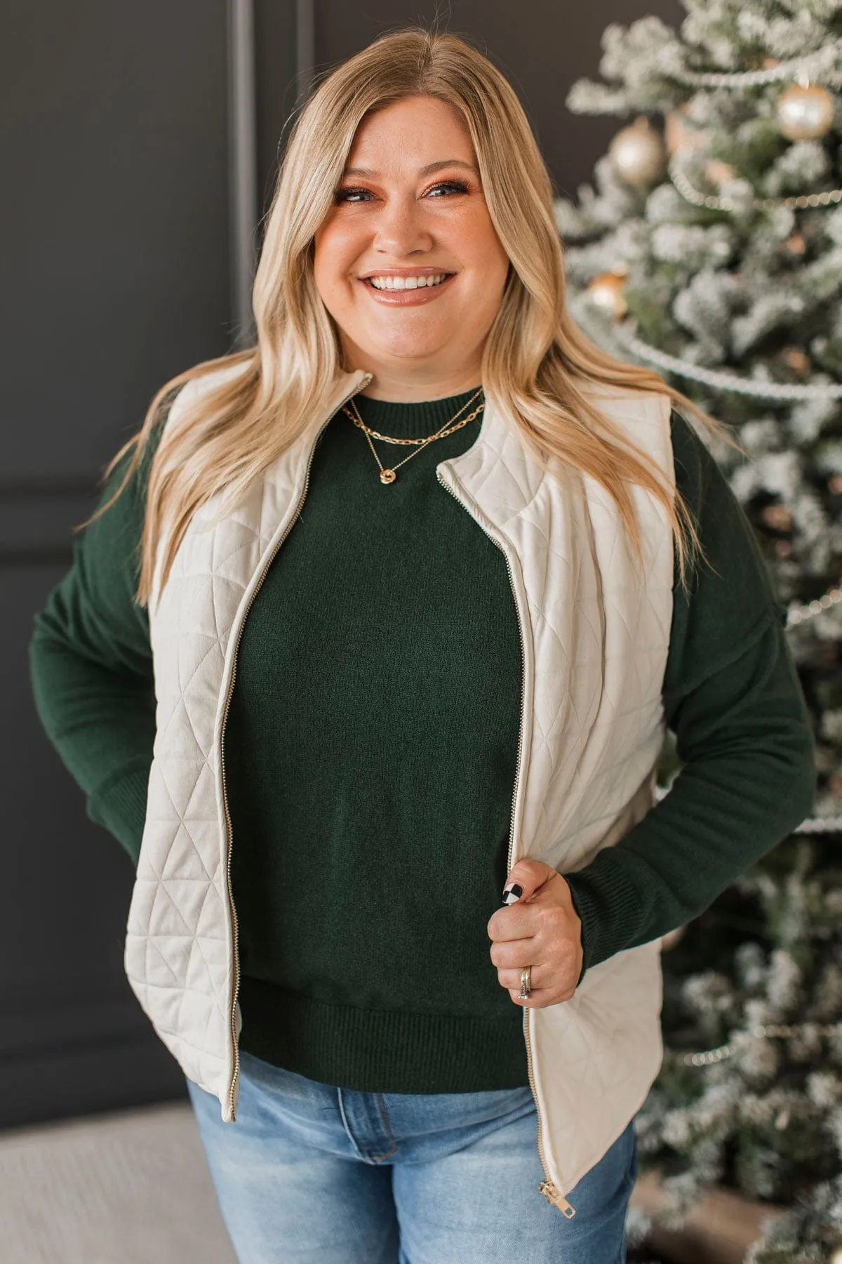 Beyond Comparison Puffer Vest- Ivory