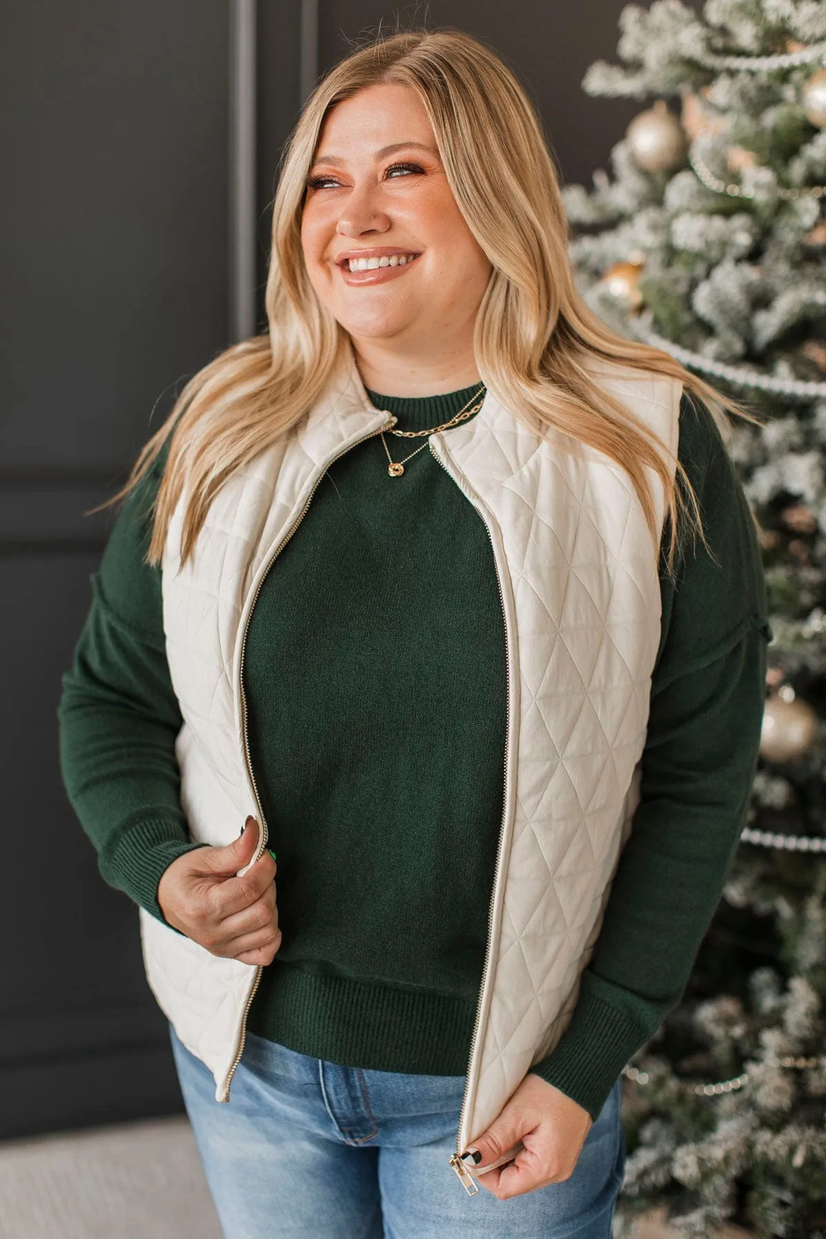 Beyond Comparison Puffer Vest- Ivory