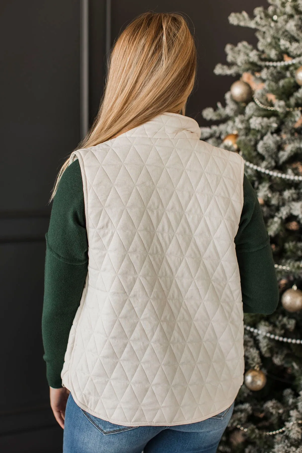 Beyond Comparison Puffer Vest- Ivory