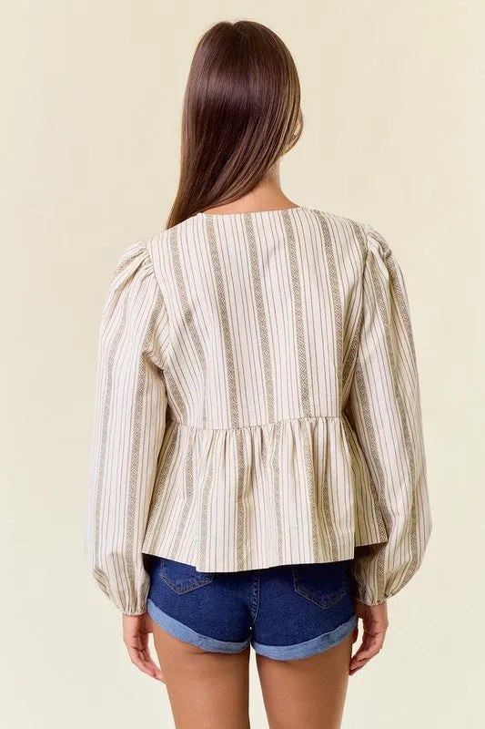 Bingo Bow Stripe Top FINAL SALE