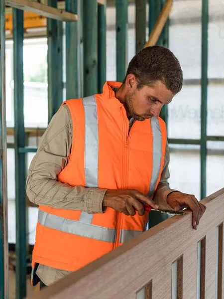 Bisley Taped Hi Vis Puffer Vest With X Back
