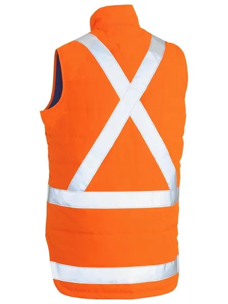 Bisley Taped Hi Vis Puffer Vest With X Back