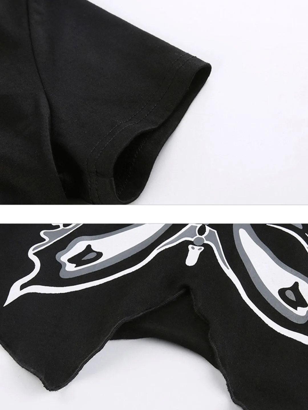 Black Butterfly Irregular Crop Top