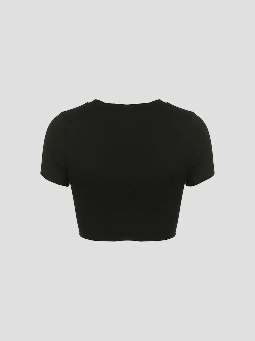 Black Butterfly Irregular Crop Top