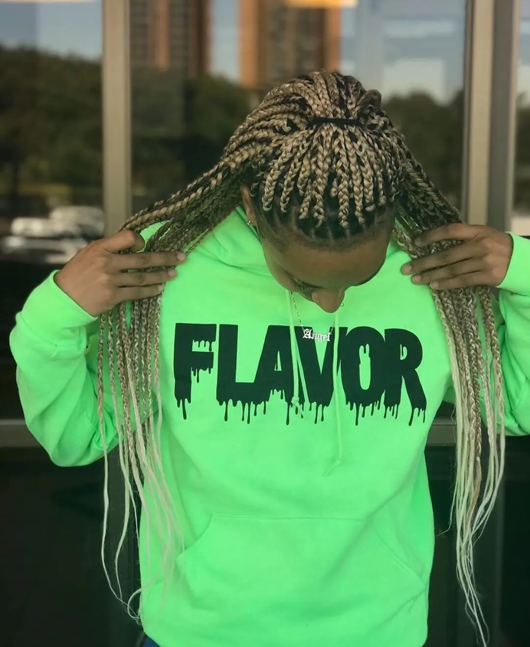 Black Flavor | Slime Hoodie (Solid Checkered Drippin Sleeve)