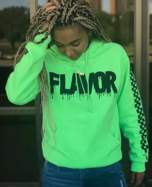 Black Flavor | Slime Hoodie (Solid Checkered Drippin Sleeve)