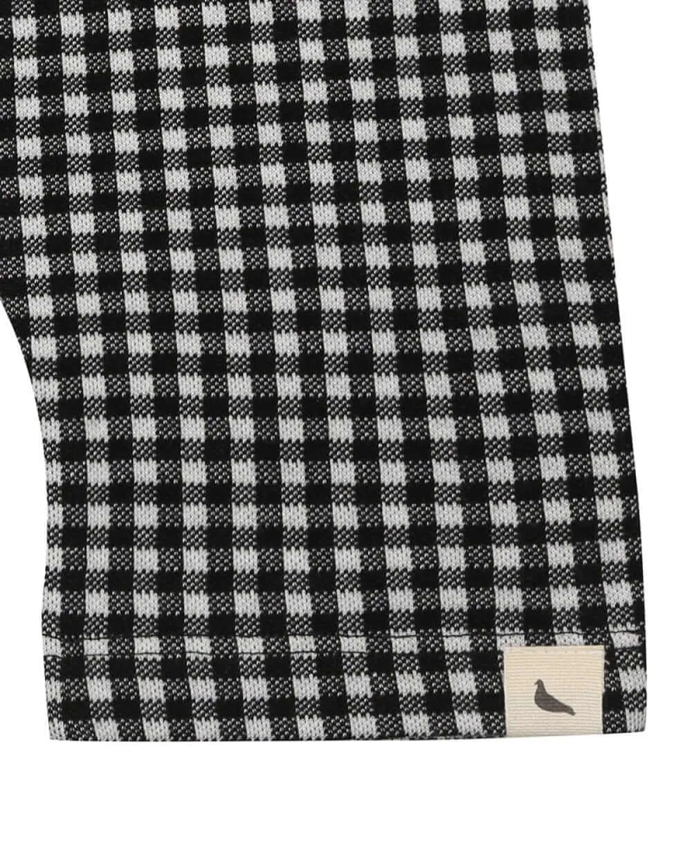 Black Jacquard Check Print Shorts