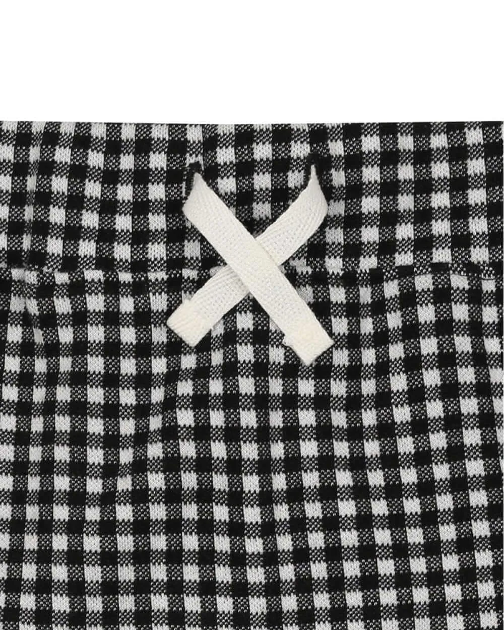 Black Jacquard Check Print Shorts