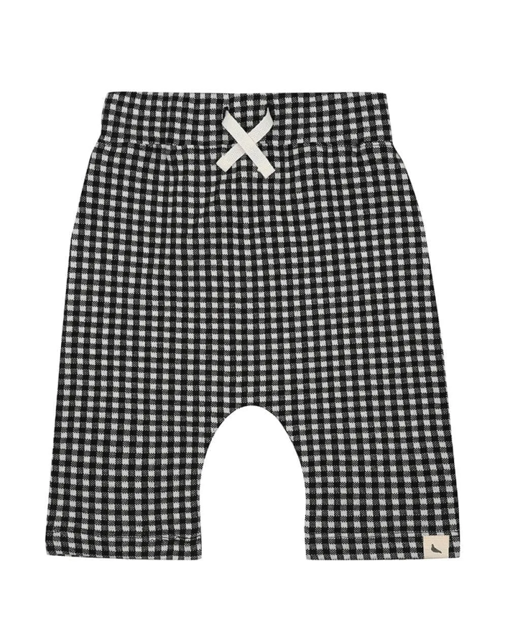 Black Jacquard Check Print Shorts