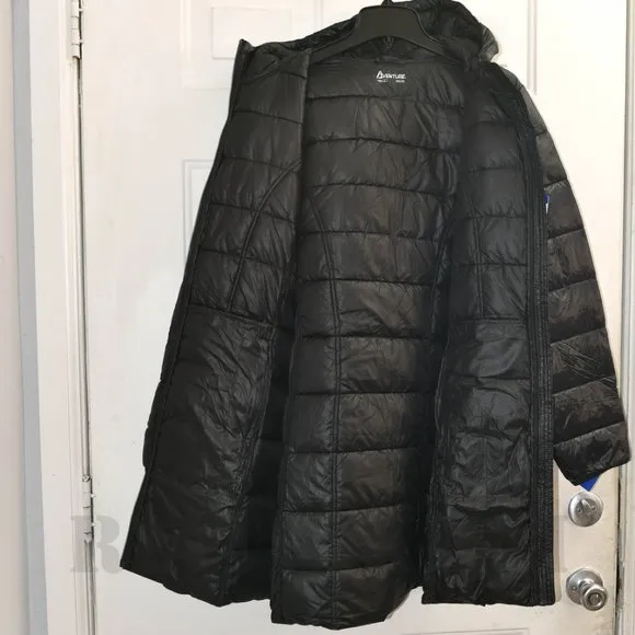 BLACK NWT  Ladies' 3/4 Length Puffer Jacket Aventure