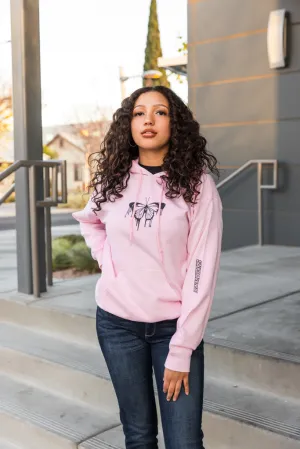 Black Passion Butterfly Drip | Light Pink Hoodie