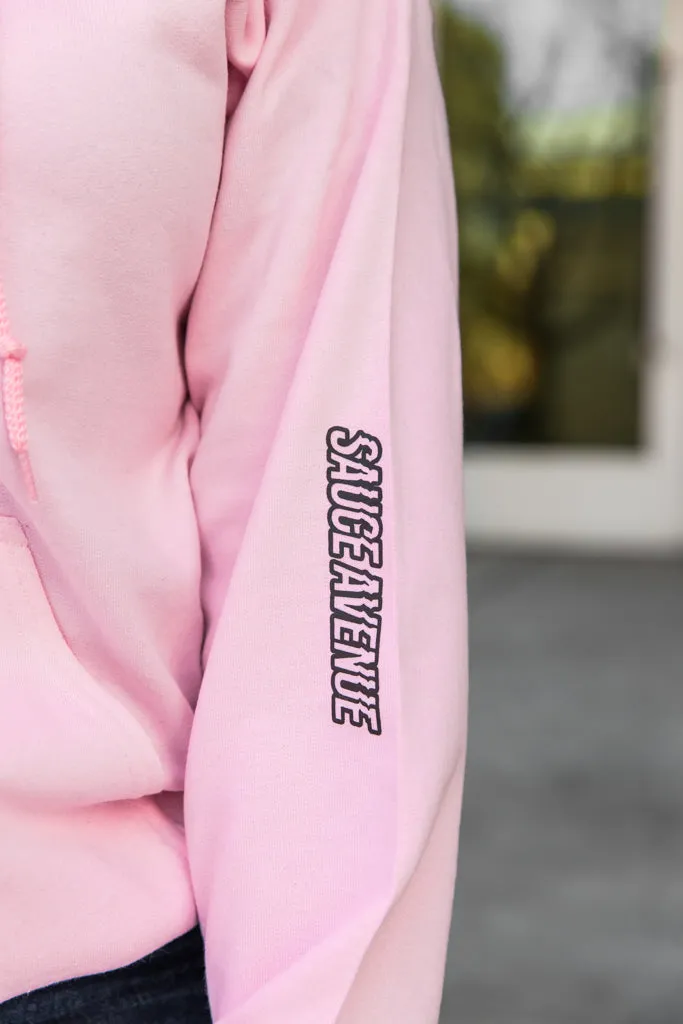 Black Passion Butterfly Drip | Light Pink Hoodie
