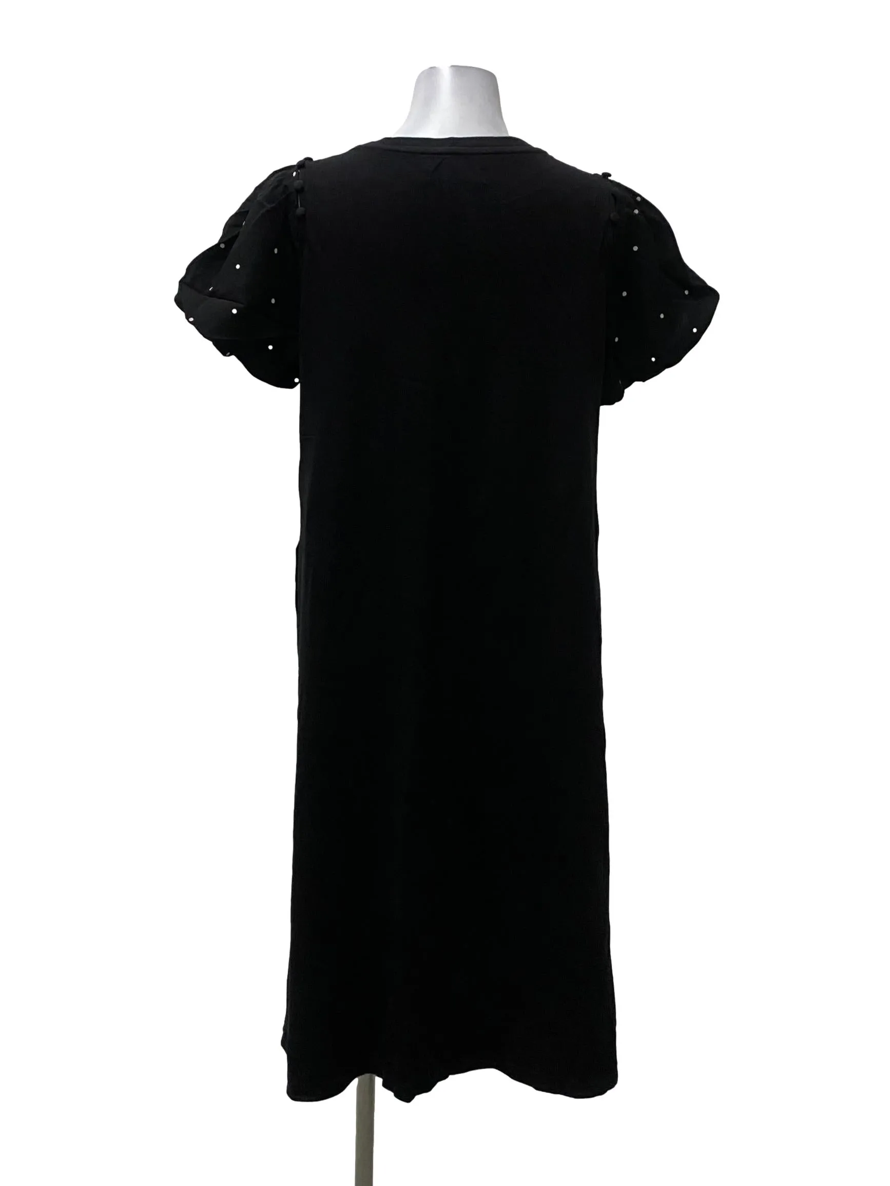 Black Puffer Sleeved Dress