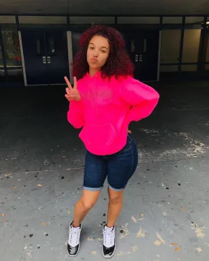 Black SA Drip Outline | Cyber Pink Hoodie