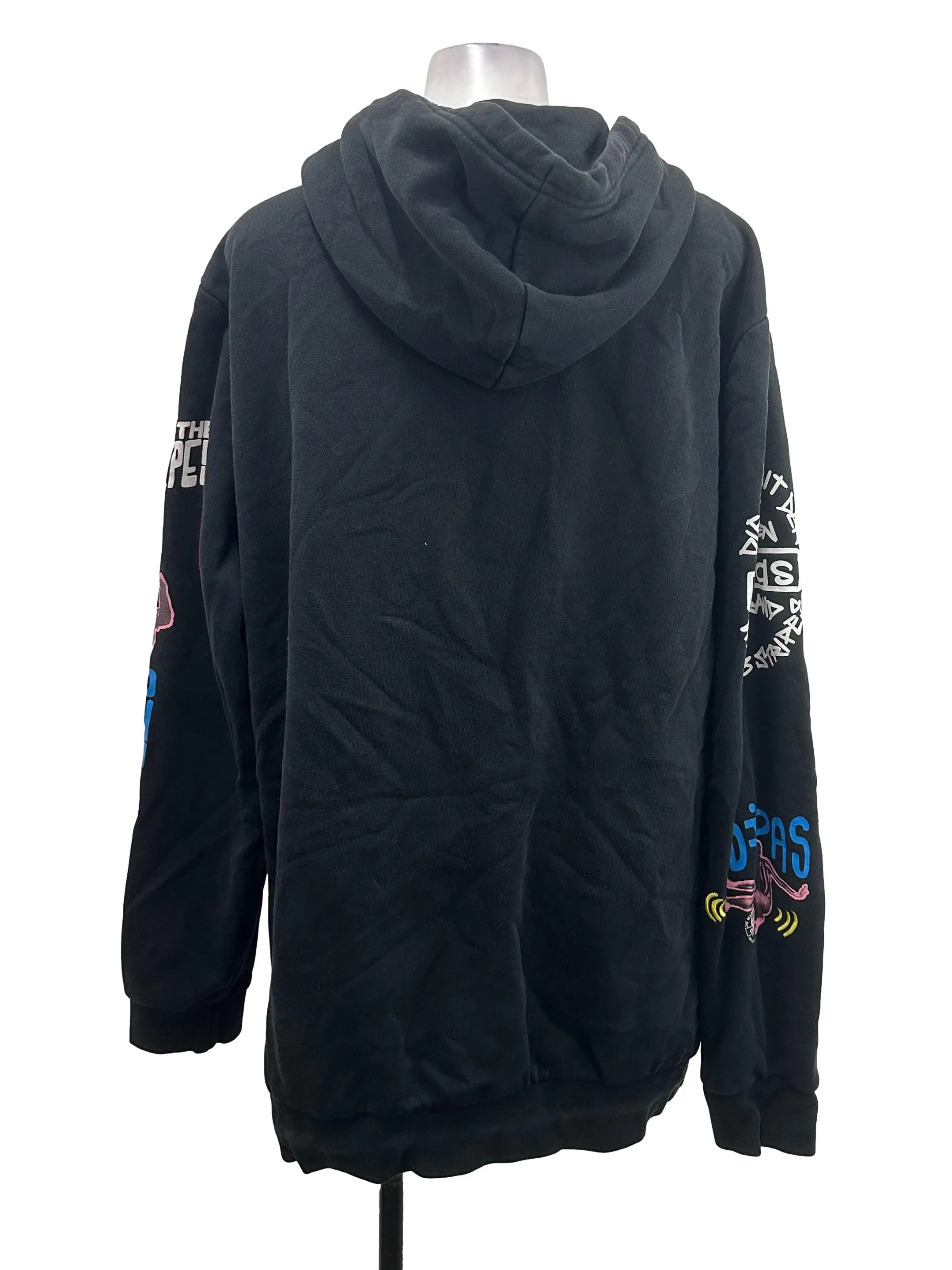 Black Sleeve Printed Hoodie