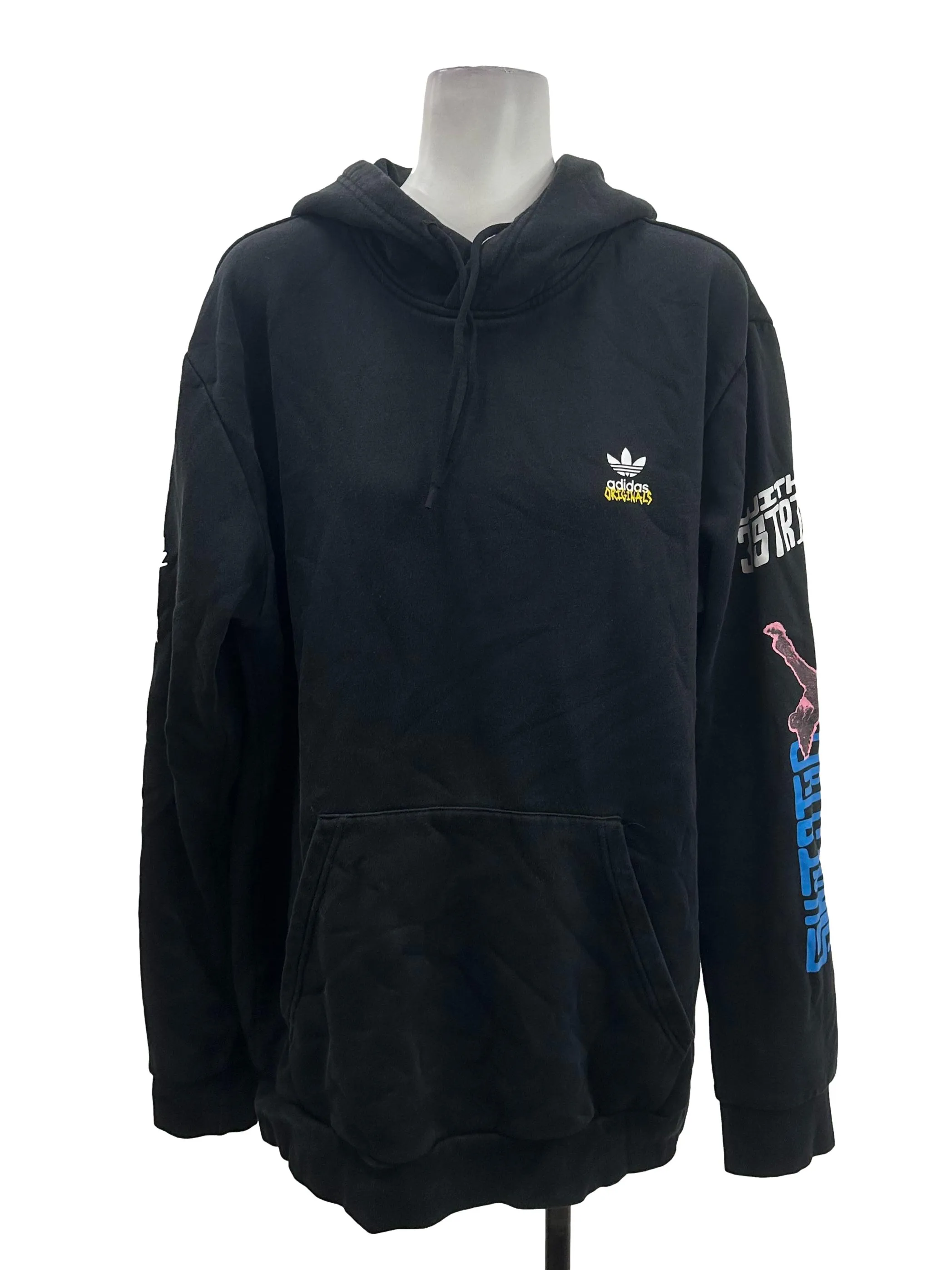 Black Sleeve Printed Hoodie