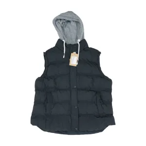 Black Solid Puffer Vest
