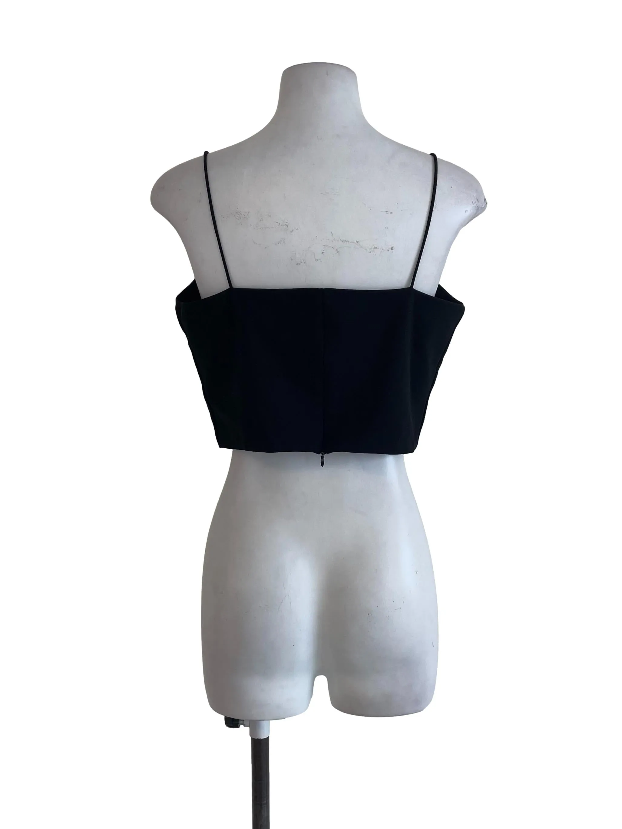 Black Spaghetti Strap Crop Tube Top