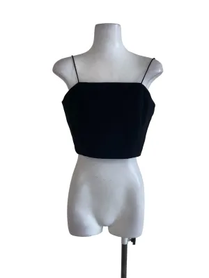 Black Spaghetti Strap Crop Tube Top