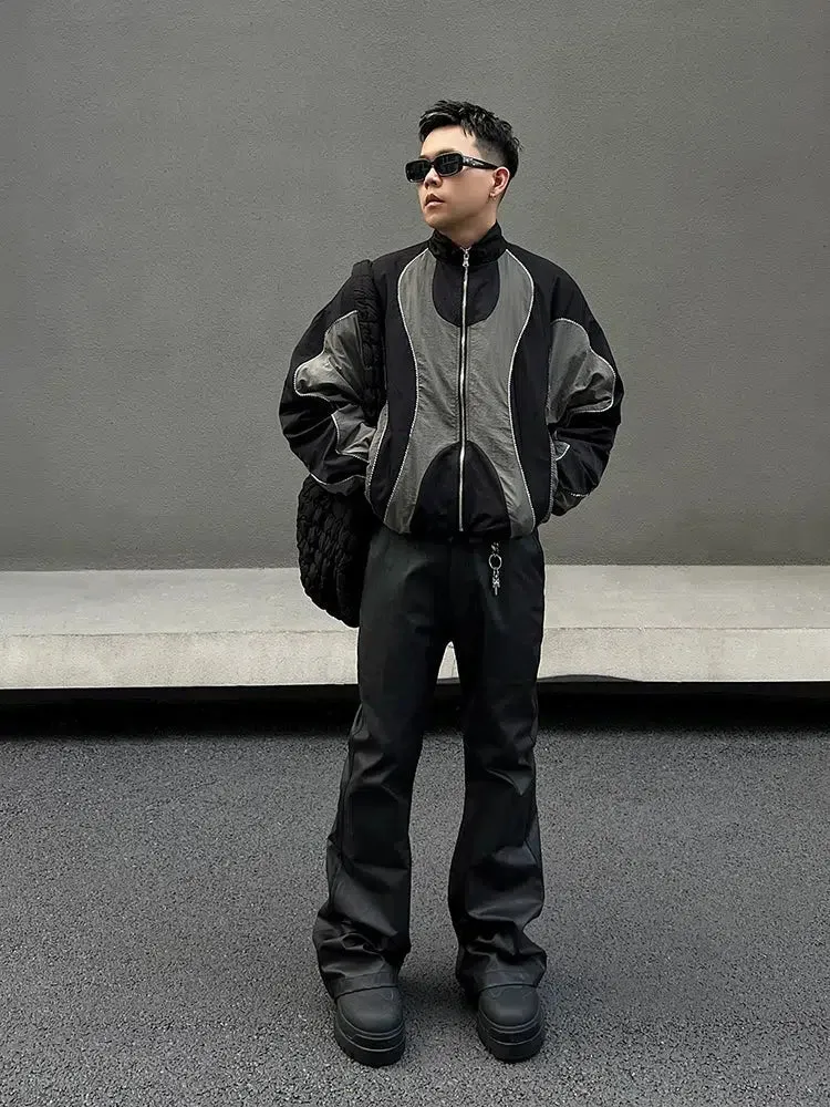 Black Straight-leg PU Leather Pants
