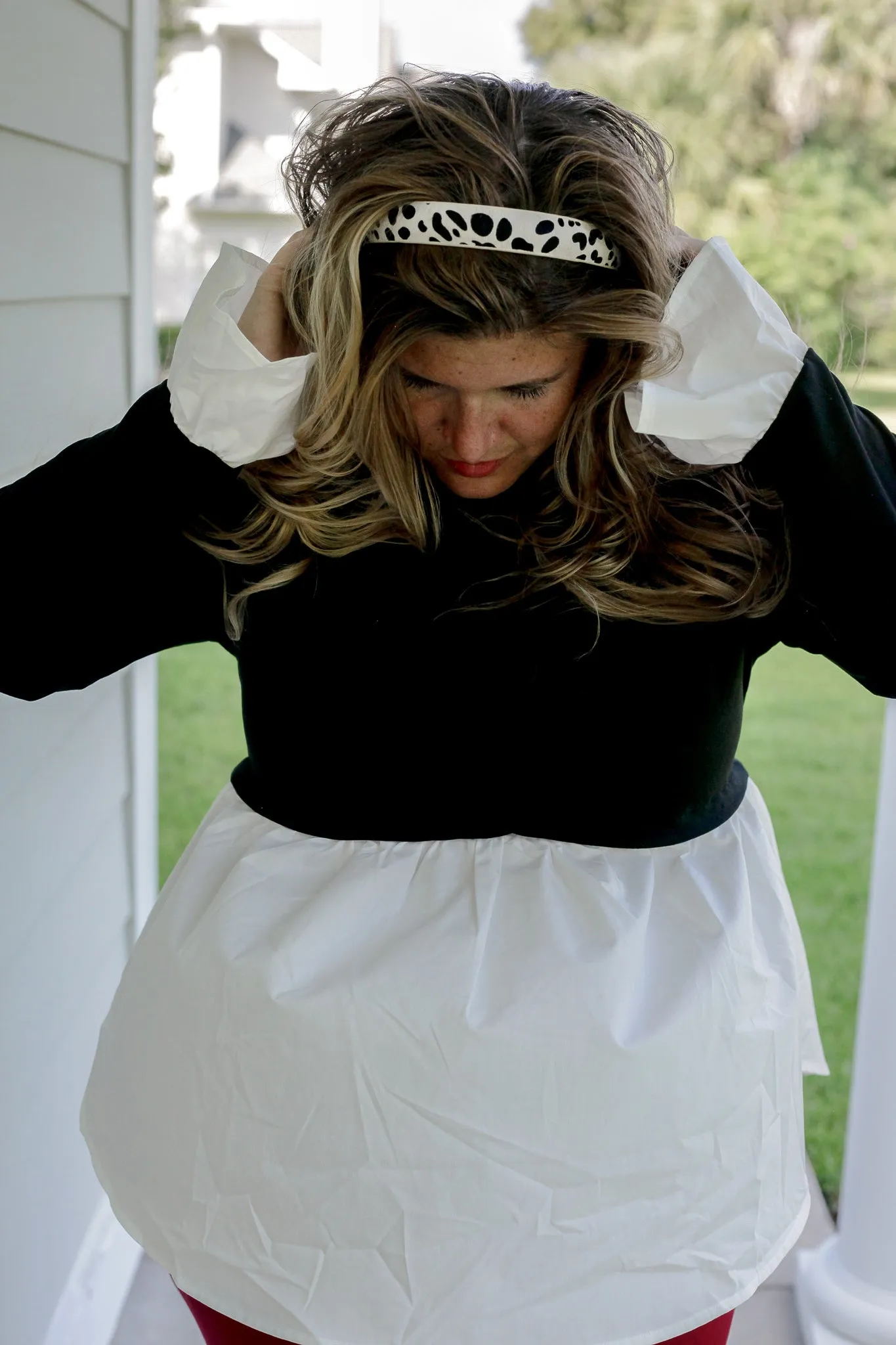 Black White Peplum Top