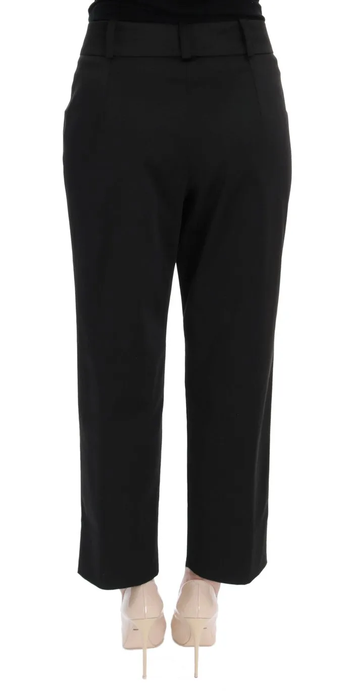 Black Wool Capri Dress Pants