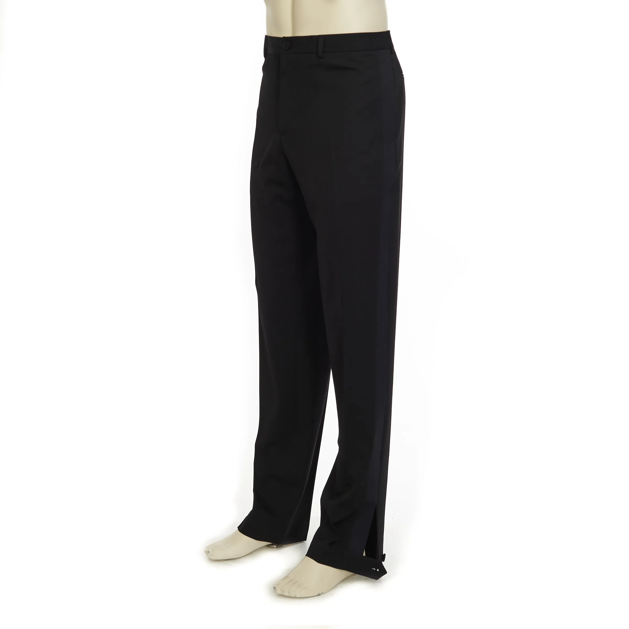 Black Wool Pants With Inserts