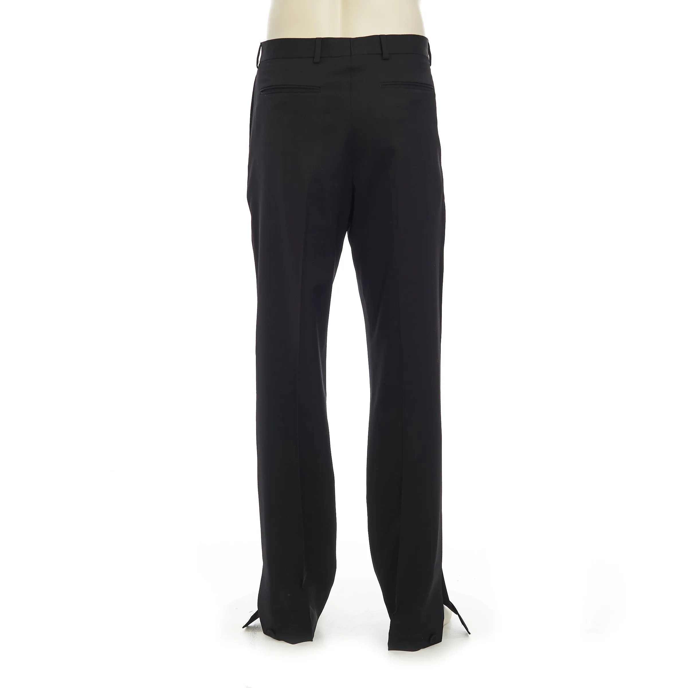 Black Wool Pants With Inserts