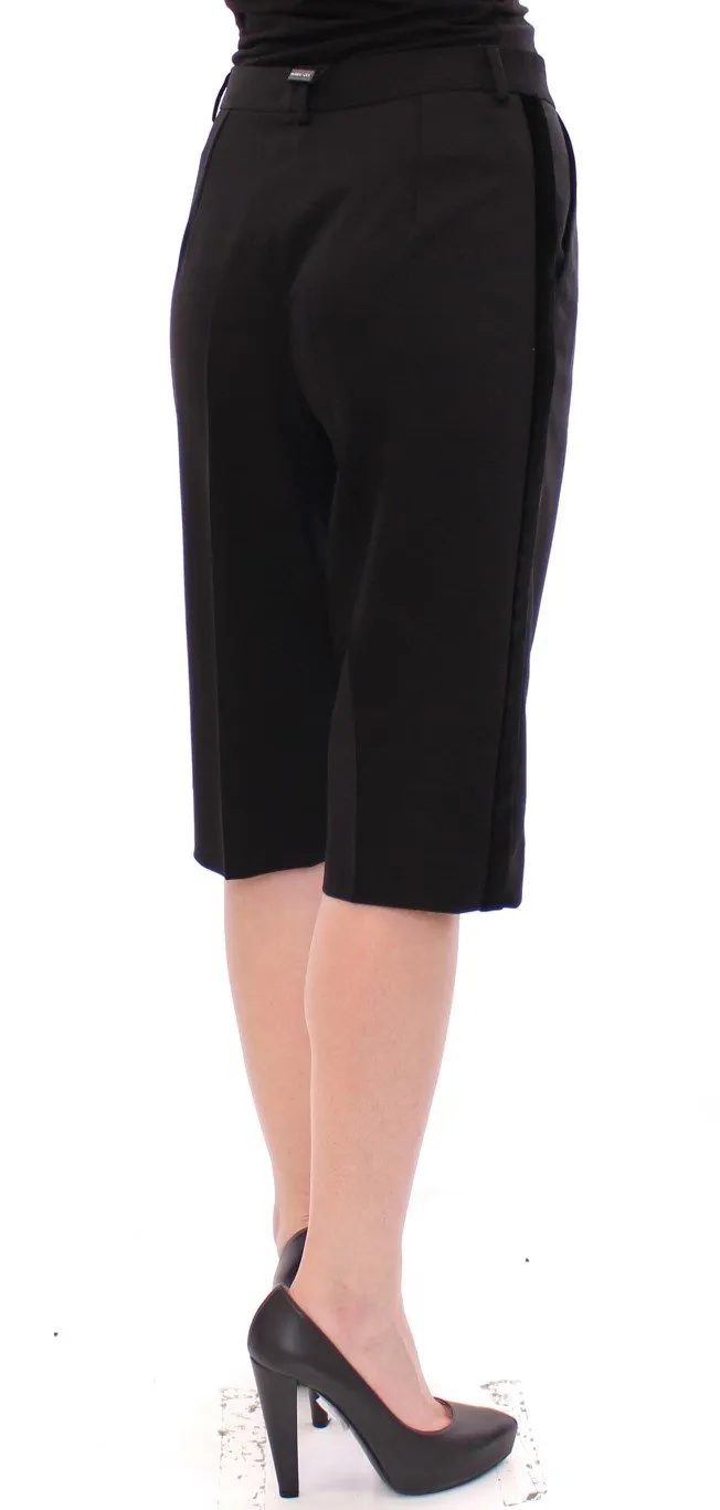 Black wool shorts pants