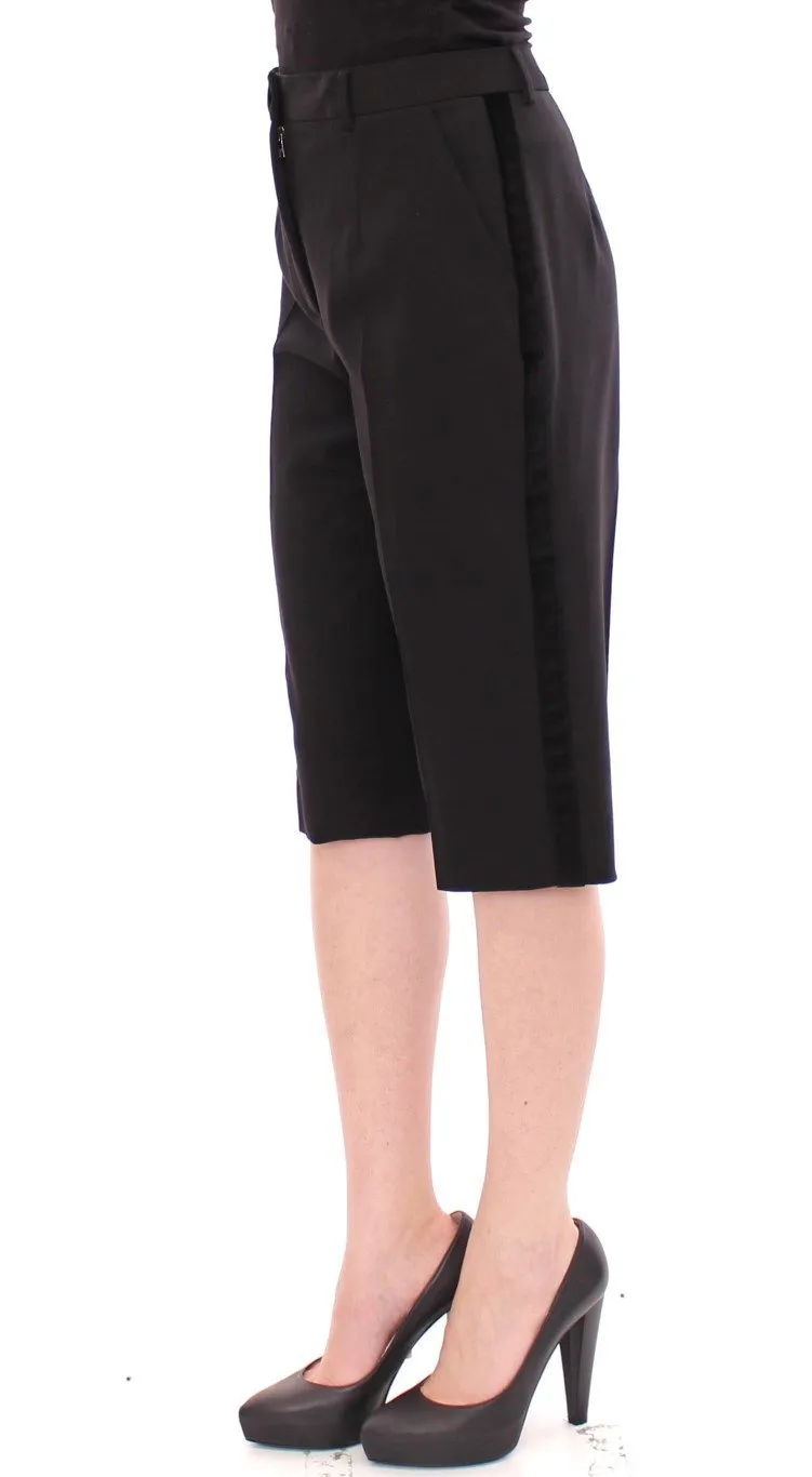Black wool shorts pants