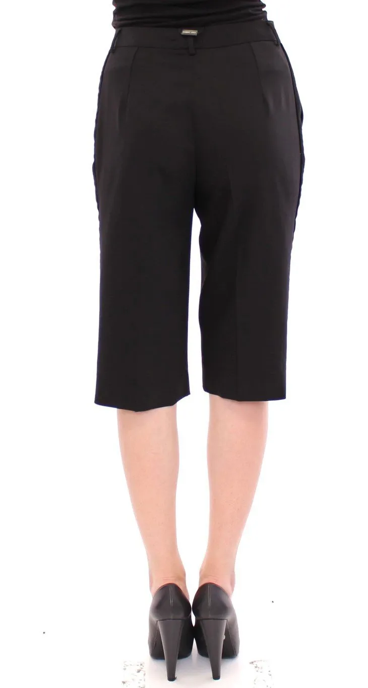 Black wool shorts pants