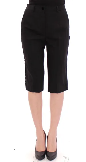 Black wool shorts pants
