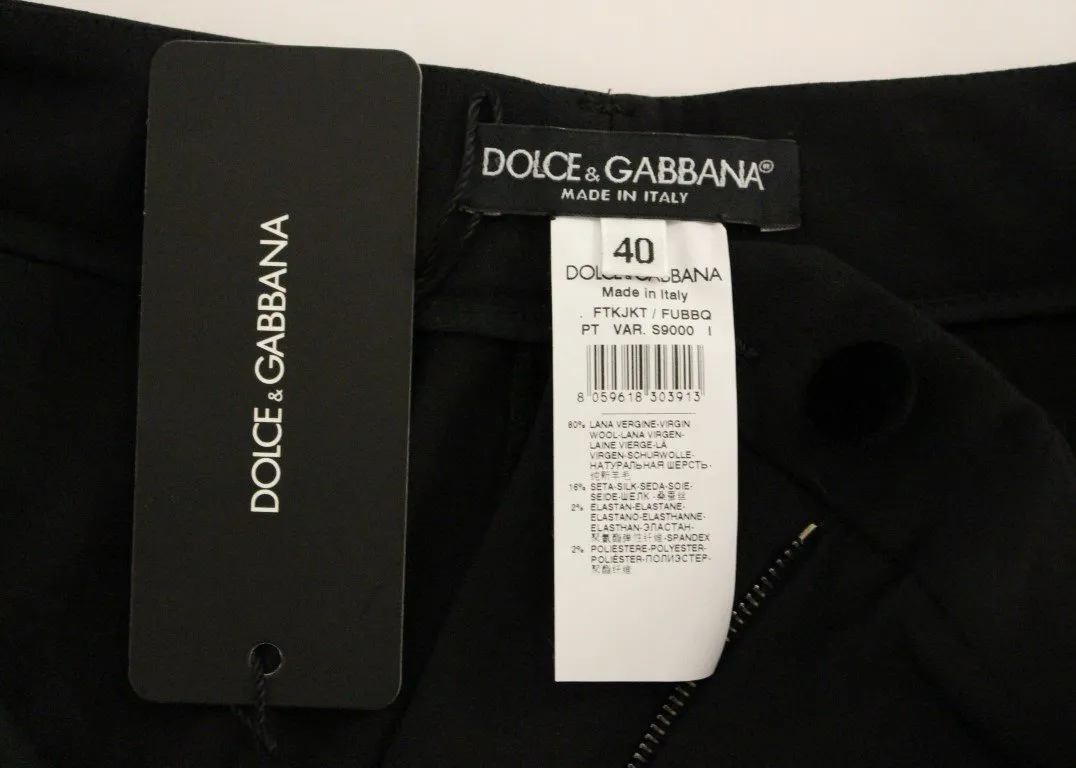 Black wool shorts pants