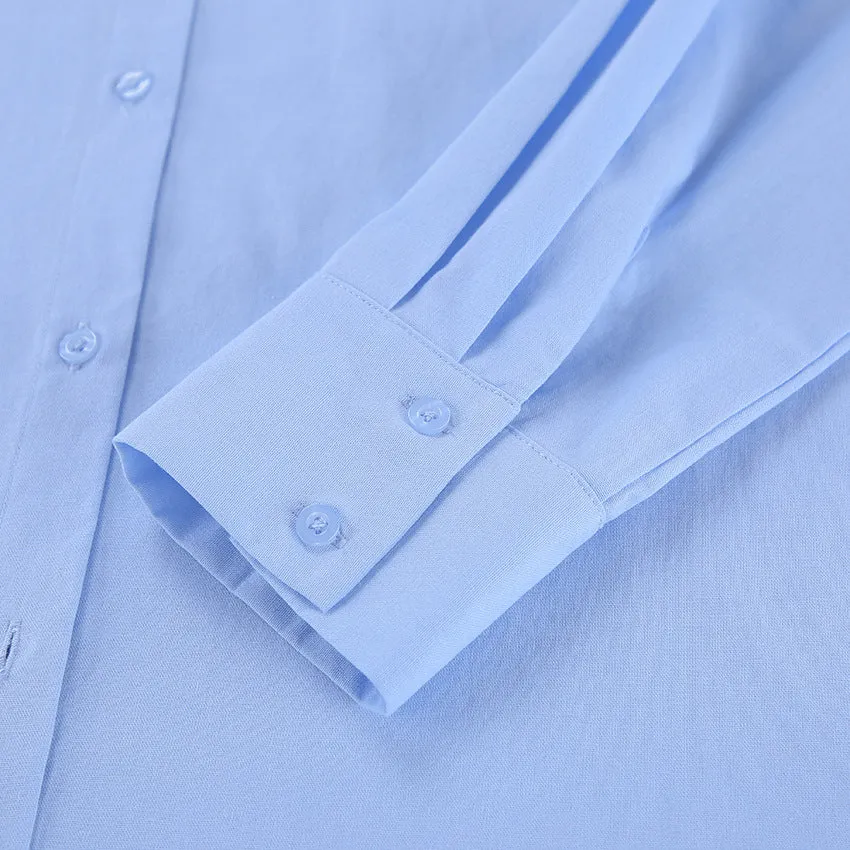 Blue Cotton Long Sleeve Shirt