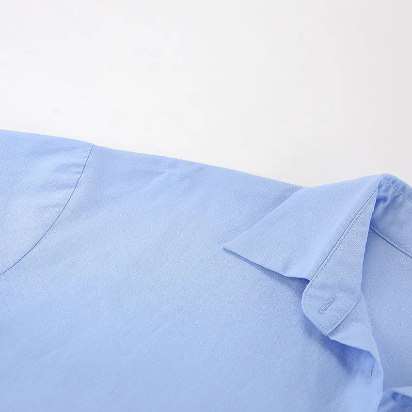 Blue Cotton Long Sleeve Shirt