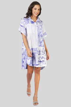 Blue Floral Cotton Dress