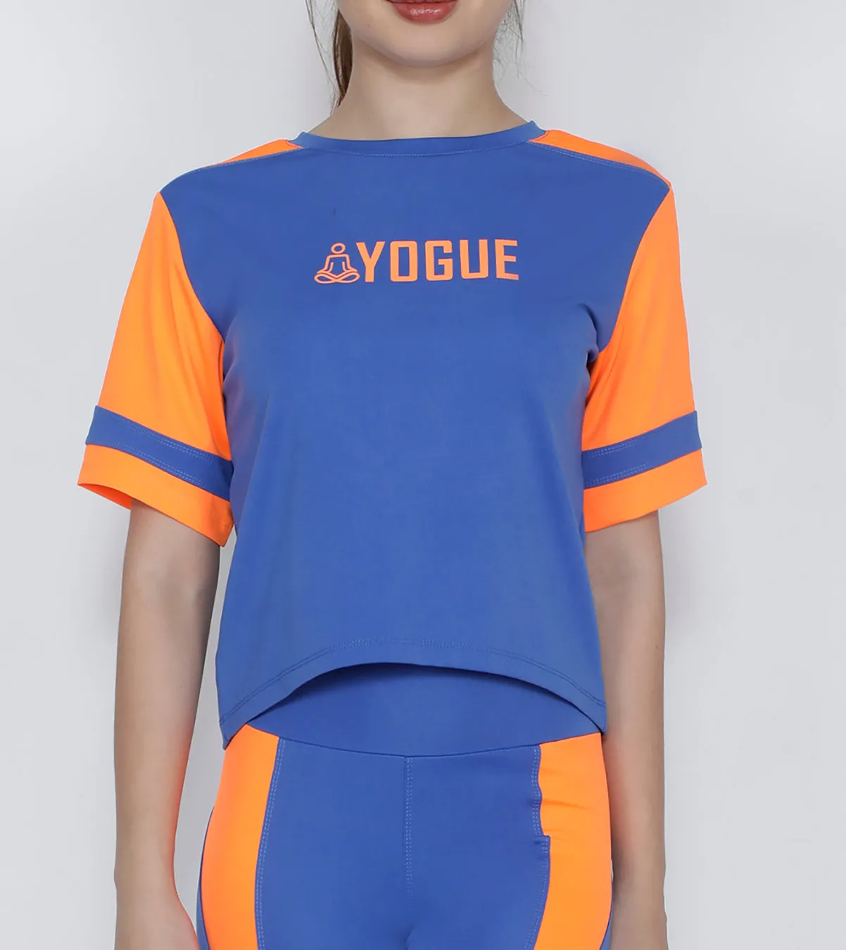 Blue Orange Crop Top