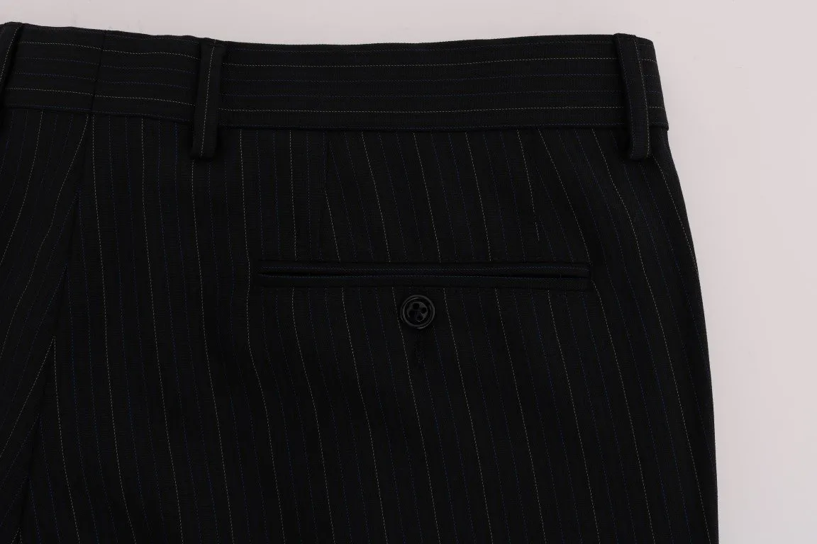 Blue Wool Stretch Dress Formal Pants