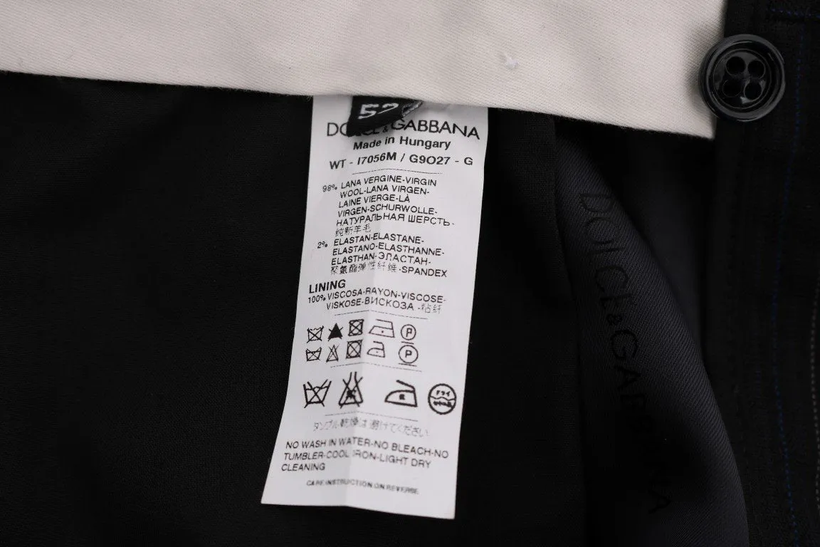 Blue Wool Stretch Dress Formal Pants