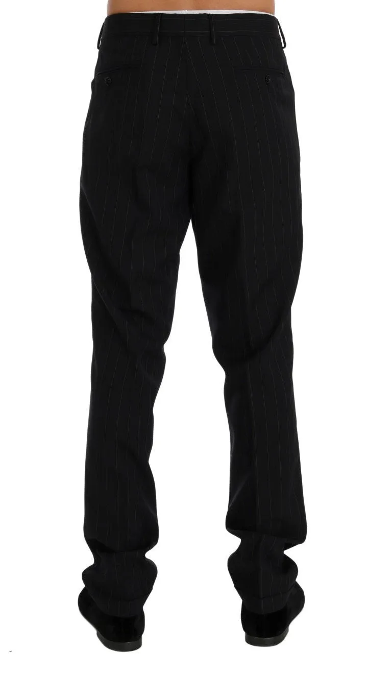 Blue Wool Stretch Dress Formal Pants