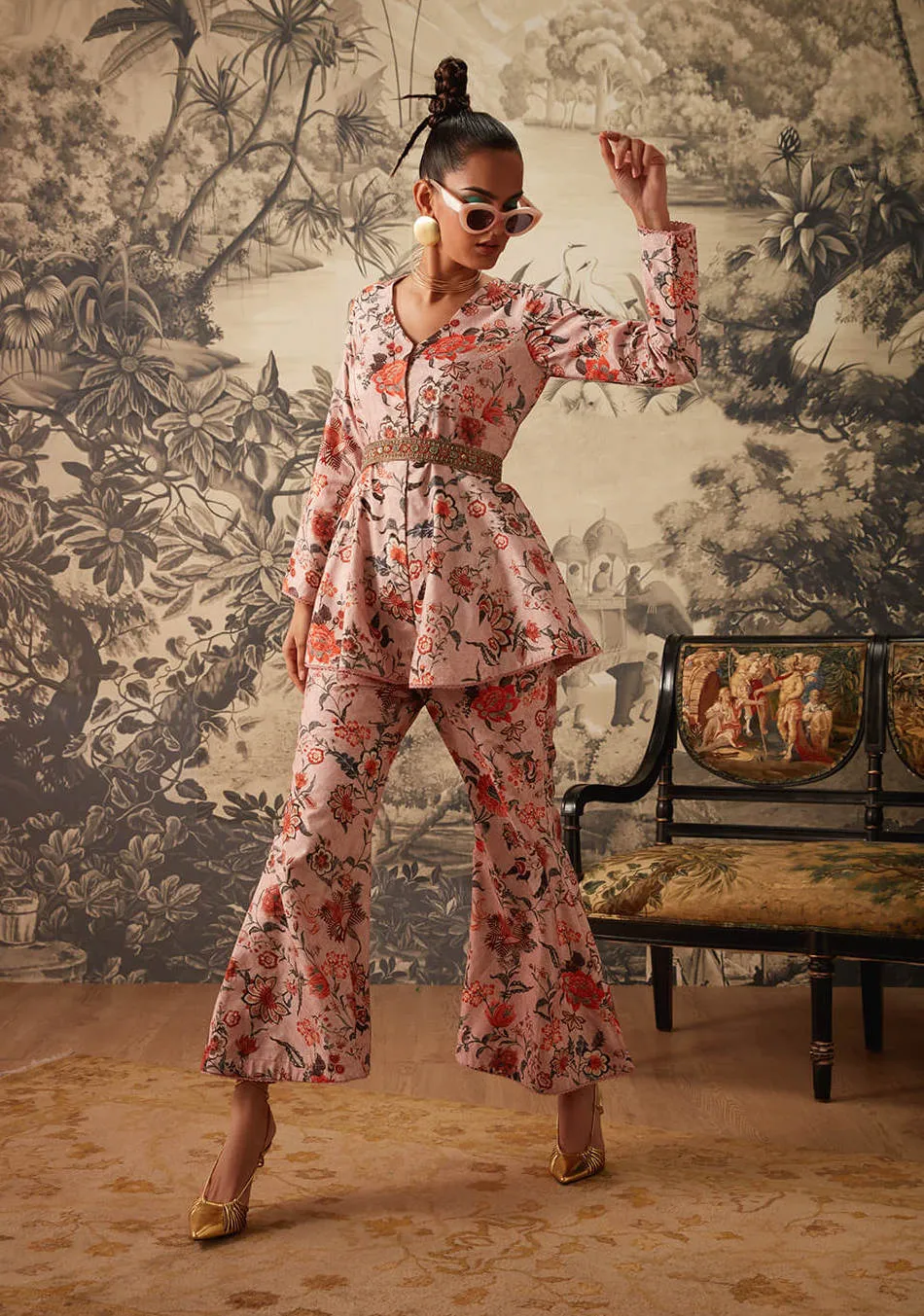 Blush pink printed co-ord set