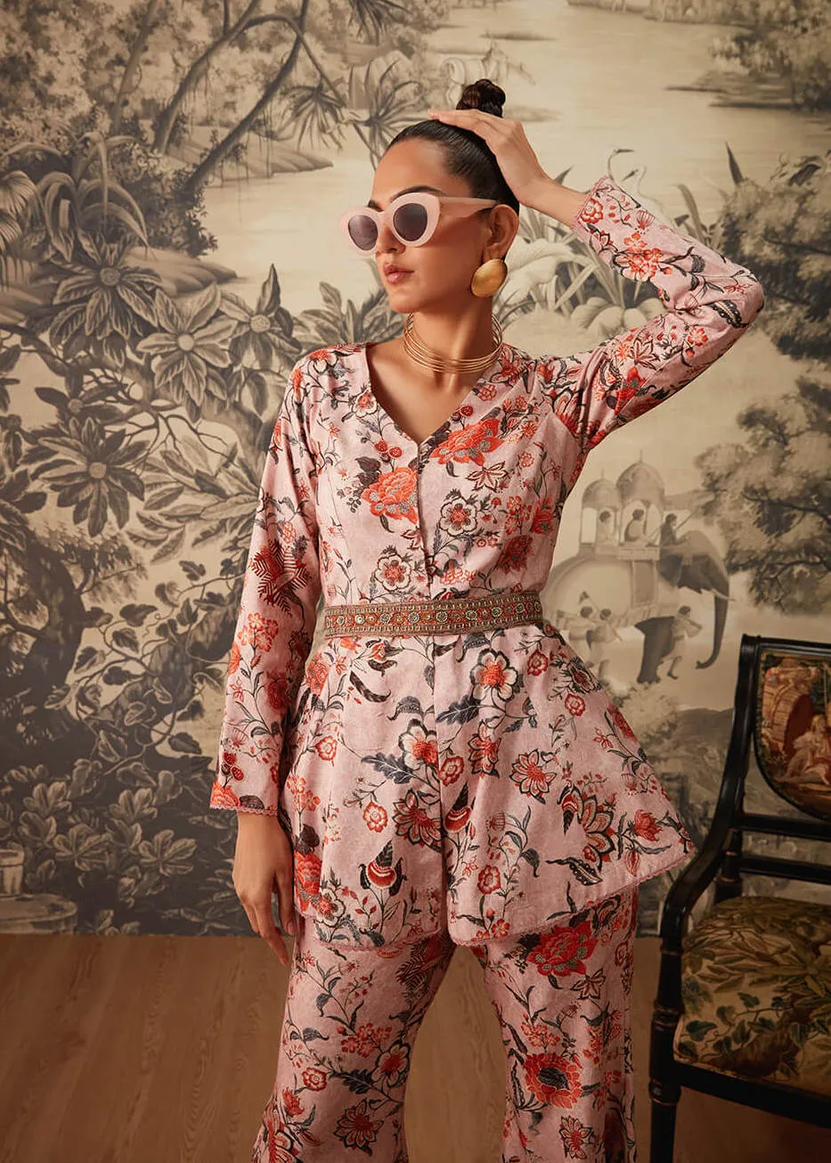 Blush pink printed co-ord set