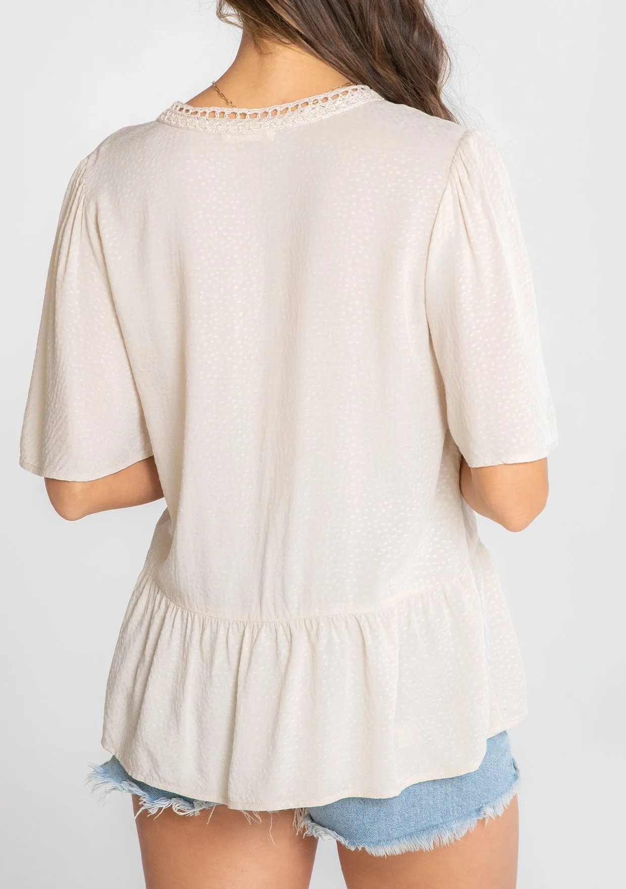 Bohemian Flowy Cropped Ruffled Top
