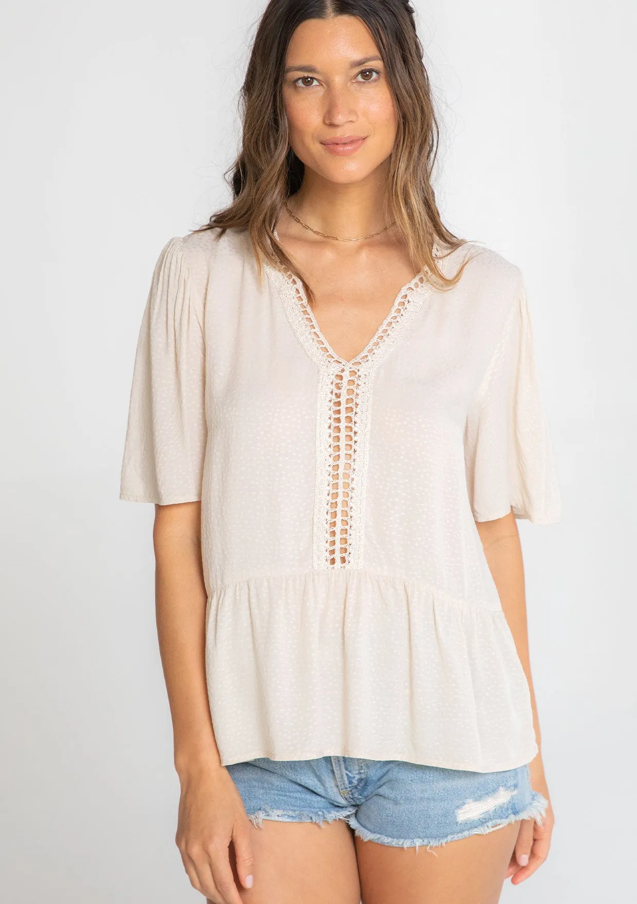 Bohemian Flowy Cropped Ruffled Top